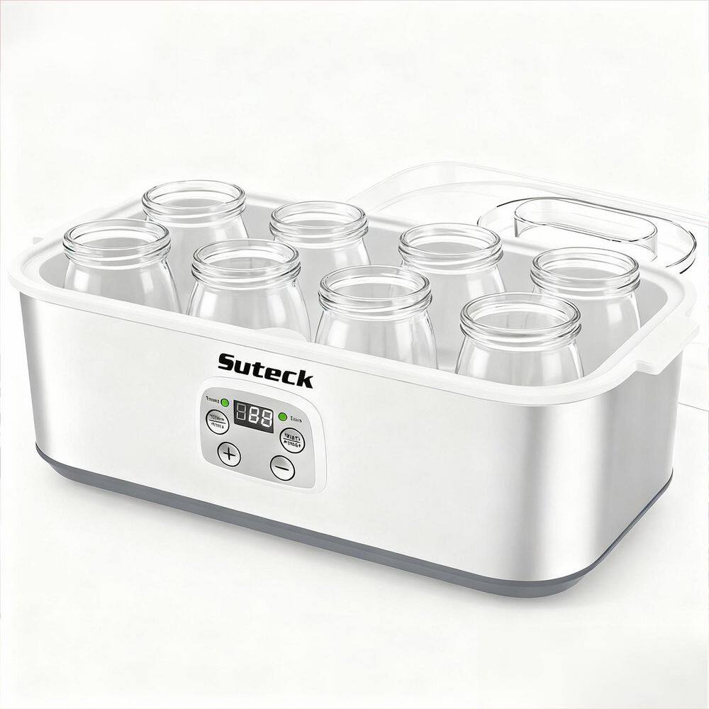48 oz. (1.5 qt. ) LCD Display Yogurt Maker Machine with 8 Glass Jars with Adjustable Time and Temp Control in Silver price history on PriceWatchPro