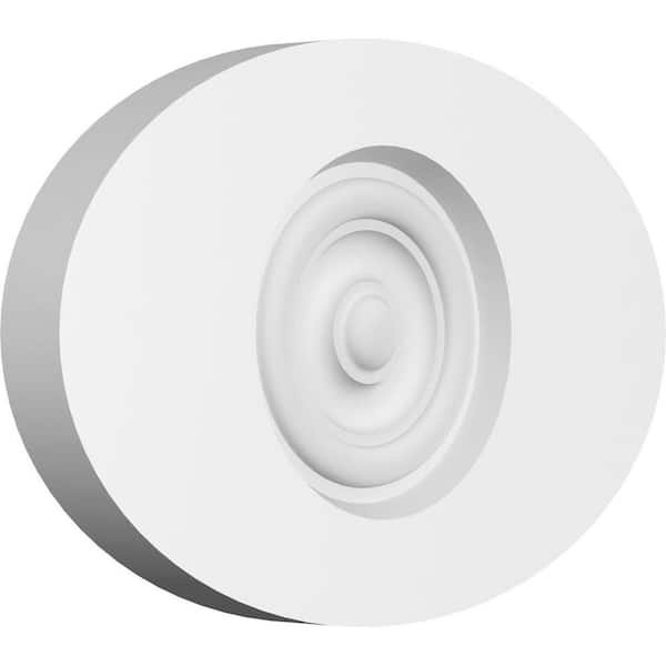 Ekena Millwork 8 in. W x 5-1/4 in. H x 3/4 in. P Standard Dalton Bullseye Rosette with Square Edge
