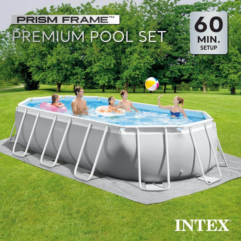 Intex 16.5ft x 9ft x 48in Oval Prism Frame Pool Set with Pump