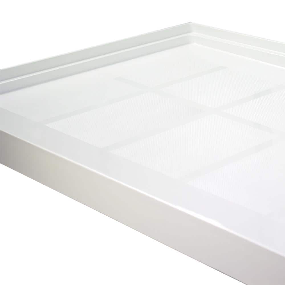 Gray Rectangular 60'' x 34'' Resin Shower Base with Left Hand Drain