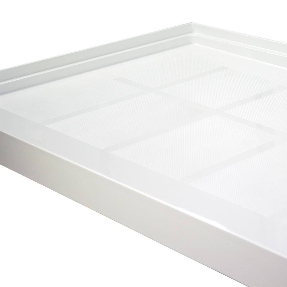 Gray Rectangular Resin Shower Base with Concealed Drain