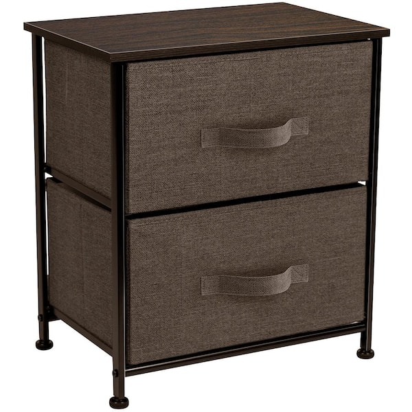 Sorbus Nighstand 3-Drawer Dresser Brown 17.75 in. L x 11.87 in. W x 20 in. H