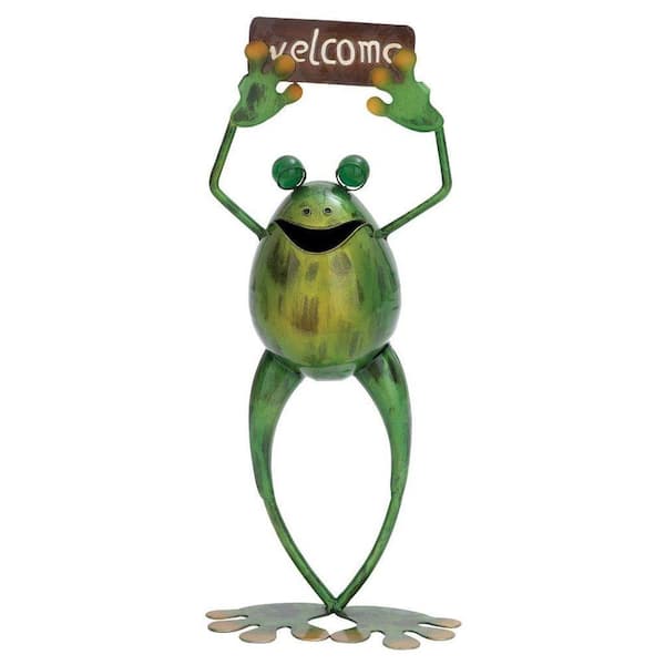 ORE International 18 in. H x 8 in. L x 4 in. W Metal Welcome Frog