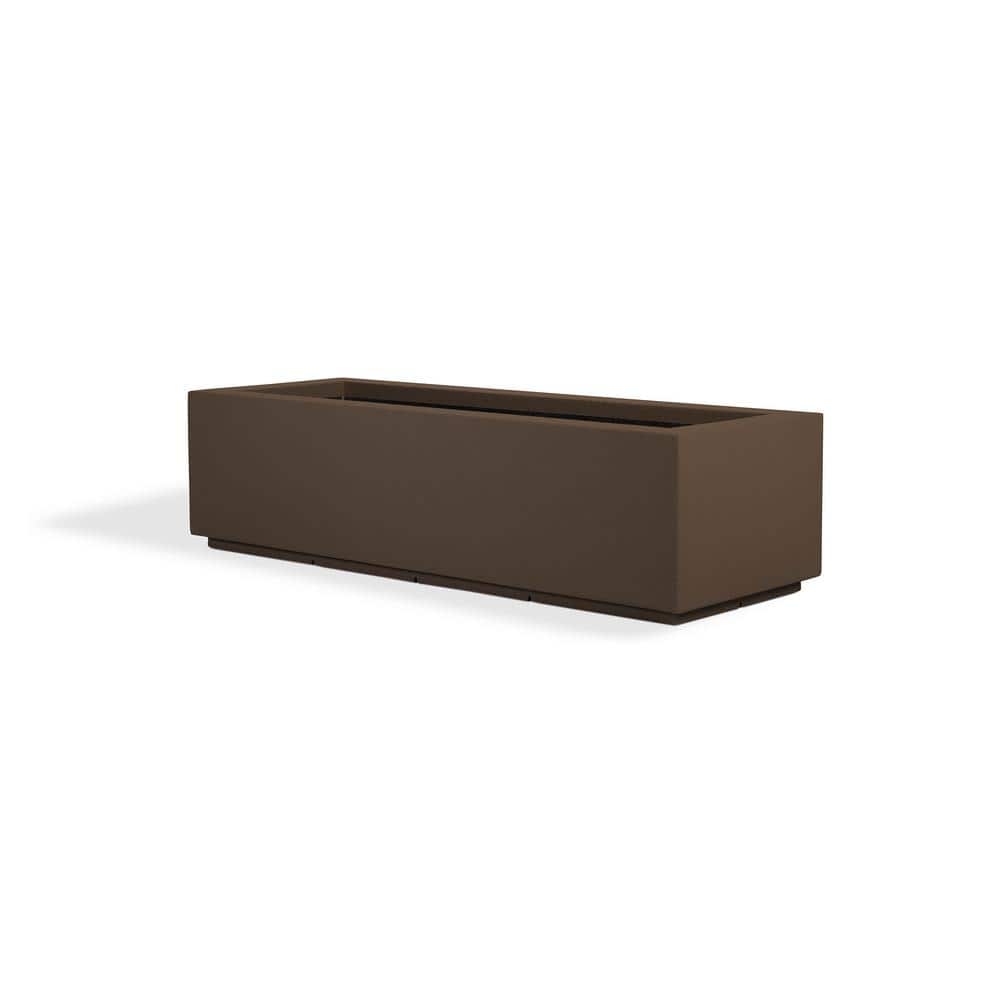 Extra Large Brown Poly-Stone Rectangle Trough Planter