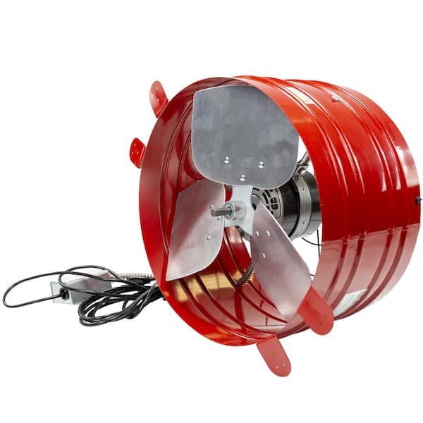2860 CFM Red Electric Powered Gable Mount Electric Attic Fan 2860 CFM Red Electric Powered Gable Mount Electric Attic Fan