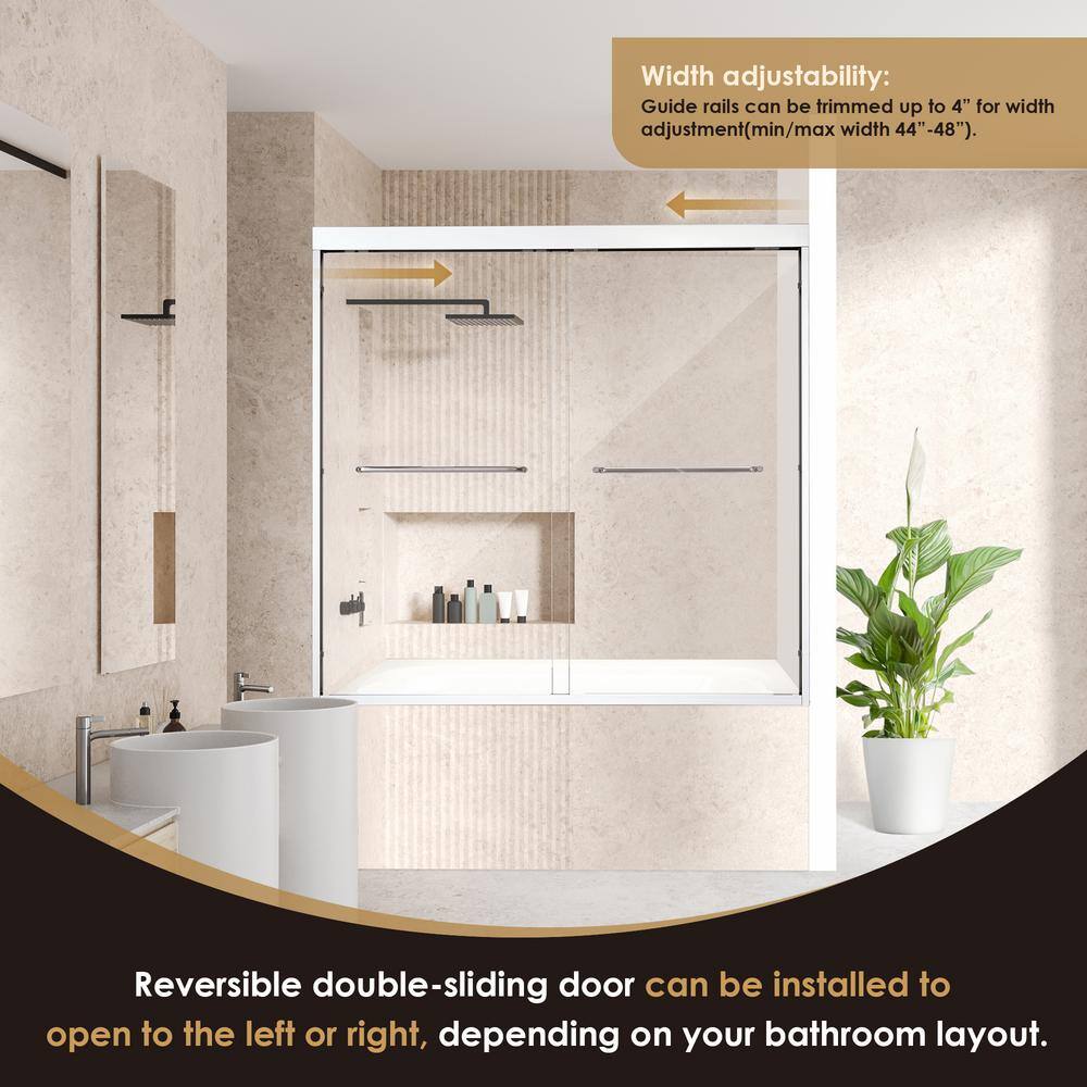Ennis 60" Polished Chrome Framed Tub Door with Clear Glass