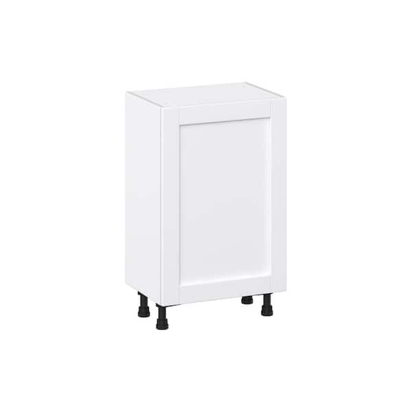 J COLLECTION Milton 21 in. W x 14 in. D x 34.5 in. H Assembled Shaker Full Height Door Base Kitchen Cabinet in Bright White