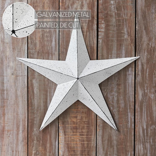 VHC BRANDS Mayflower Market Patriotic White 24 in. Faceted Metal