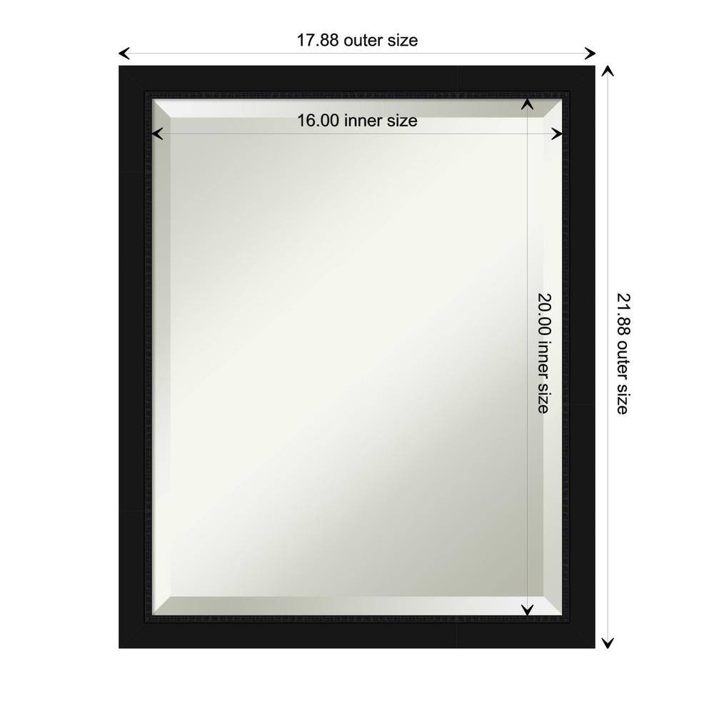 Classic Black Beveled Glass Rectangular Wall Bath Mirror