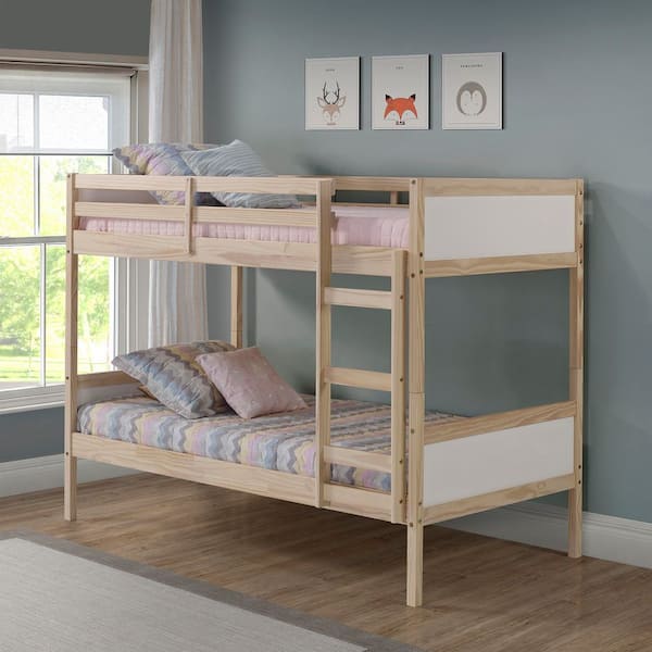 Alaterre Furniture MOD White Twin Over Twin Bunk Bed