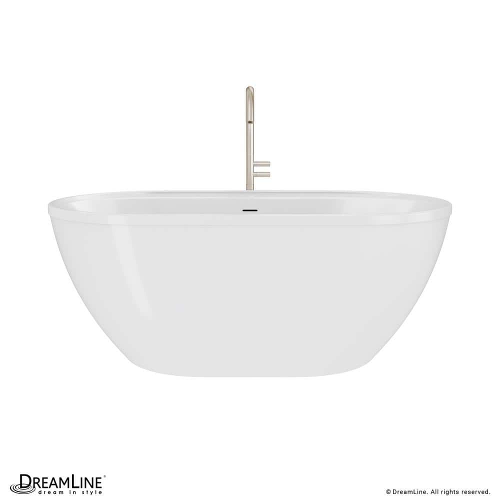 Essence 60-Inch White Acrylic Freestanding Soaking Bathtub