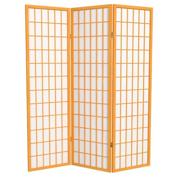 Oriental Furniture 5 ft. Honey 3-Panel Room Divider