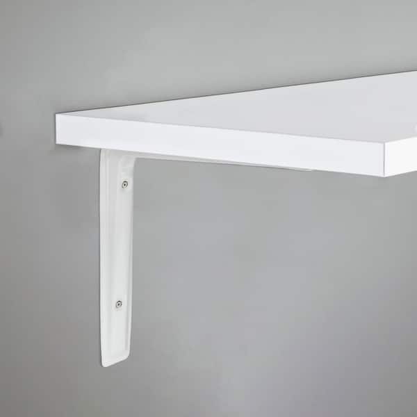 ALTURA 8.7 in. White Steel Shelf Bracket Set of 2