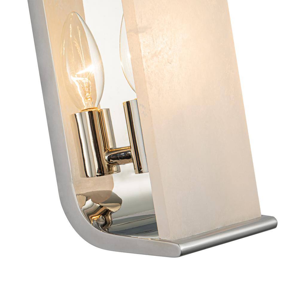 Polished Nickel Alabaster Dimmable Bath Sconce