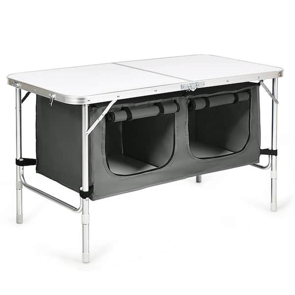 Grey Aluminum Adjustable Camping Table