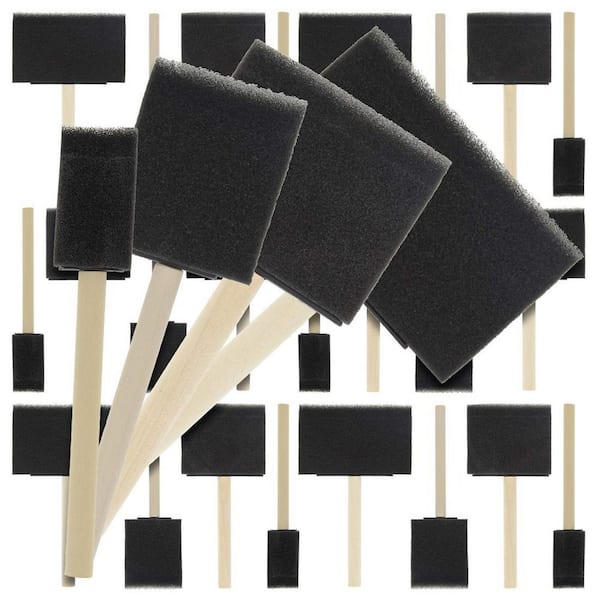 1 in. Flat, 2 in. Flat, 3 in. Flat, 4 in. Flat Paint Brush Set Foam Paint Brushes (20-Pack)