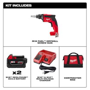 M18 FUEL 18-Volt Lithium-Ion Brushless Cordless Drywall Screw Gun Kit with FUEL 1/4 in. Hex Impact Driver
