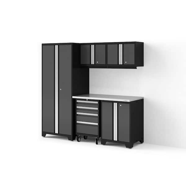 Bold Series XL 78 in. W x 76.75 in. H x 24 in. D 24-Gauge Steel Garage Cabinet Set in Charcoal Gray (6-Piece)