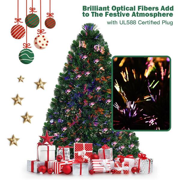 4ft Christmas tree Fiber Optic Pre-Lit xmas tree with LED Lights Christmas 