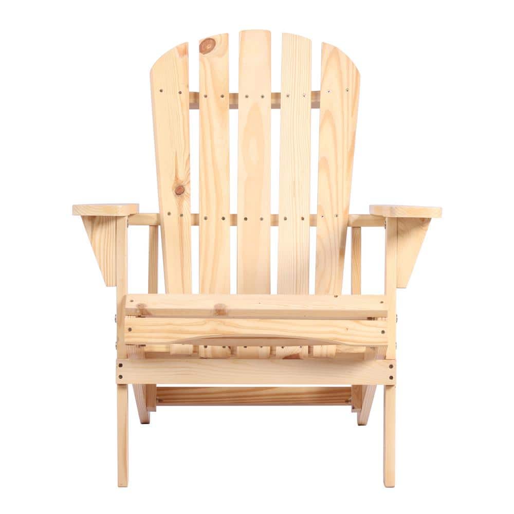 Natural Brown Outdoor Patio Furniture Wood Adirondack Chair