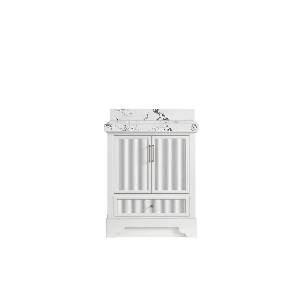 Alys 30 in. W. x 22 in. D x 36 in. H Single Sink Bath Vanity Center in White with 2 in. Viola Night Qt. Top price history on PriceWatchPro
