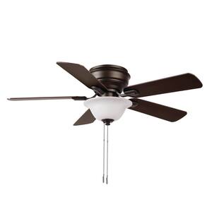 Hawkins III 44 in. LED Indoor Oil Rubbed Bronze Flush Mount Ceiling Fan with Light