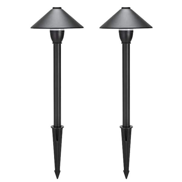 Maxxima LED Low Voltage Black Hardwired Landscape Light Fixture 150 Lumens 5 CCT 2700-5000K Path Light 2-Pack
