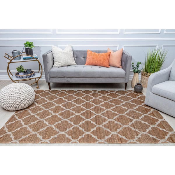Fancy Trellis Transitional Brown 8 ft. x 10 ft. Area Rug