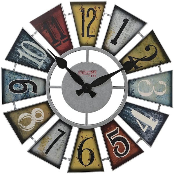 FirsTime & Co. 24 in. Numeral Windmill Wall Clock 99681 - The Home