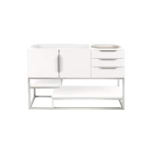 Columbia 48 in. W x 19.5 in. D x 36 in. H Single Bath Vanity Cabinet Without Top in Glossy White