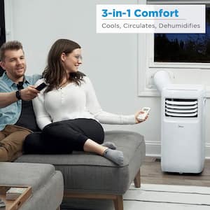 5,300 BTU Portable Air Conditioner Cools 175 Sq. Ft. with Dehumidifier, Fan and Remote Control in White