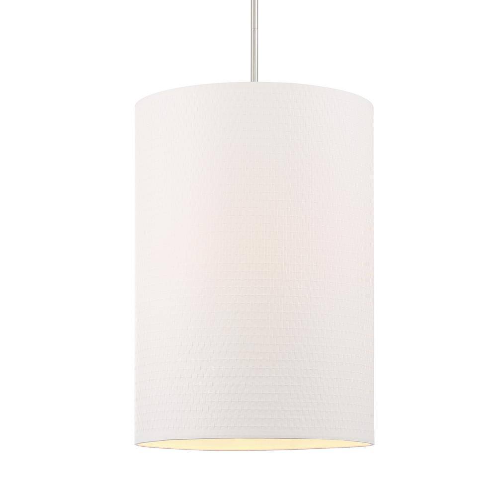 Elegant Palmetto 4-Light Polished Nickel Drum Pendant with White Paper Shade