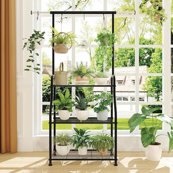 white indoor planter Set of 4, Wall Mounted White Plastic Self Watering Planter Pots, Small Hanging Double Layer Wall Planter