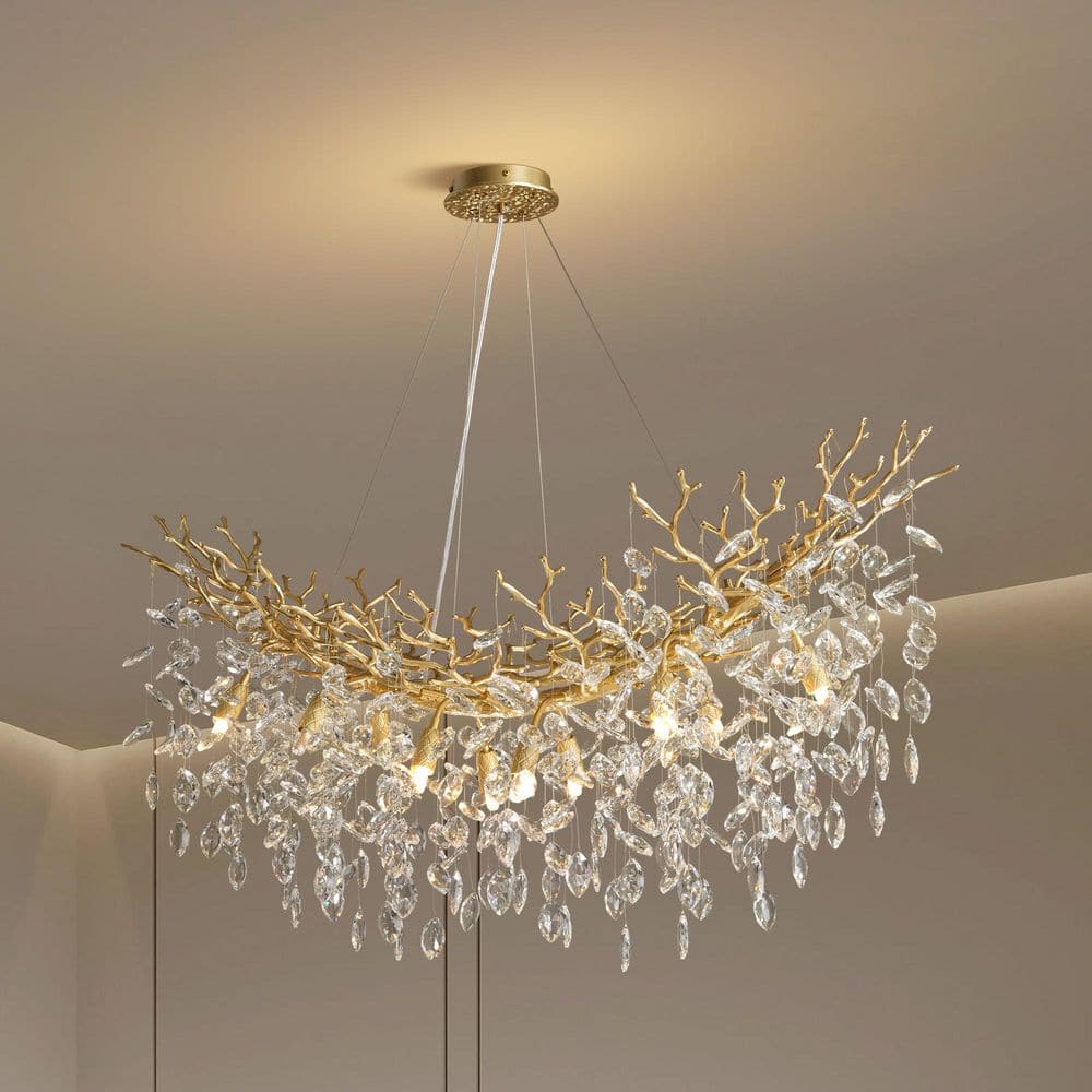 Modern Chandelier 39 in. 12-Light Gold Chandelier for Dinning Room, Living Room, Foyer, Bedroom price history on PriceWatchPro
