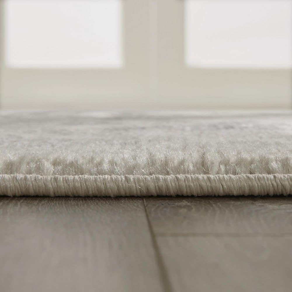 Beige and Cream Rectangular Medium Pile Area Rug