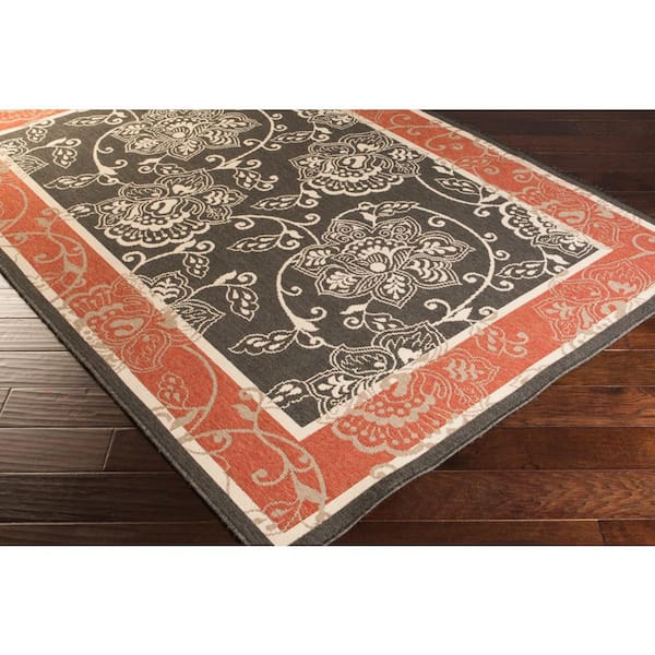 Tereza Black 5 ft. x 8 ft. Indoor/Outdoor Patio Area Rug