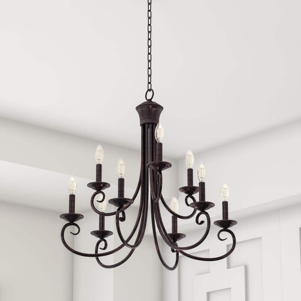 Oil Rubbed Bronze 9-Light Candle Chandelier