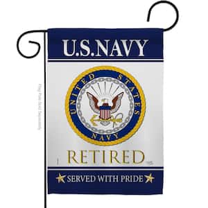 13 in. x 18.5 in. US Navy Retired Garden Flag Double-Sided Readable Both Sides Armed Forces Navy Decorative