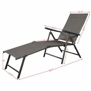 Adjustable 1-Piece Metal Outdoor Chaise Lounge