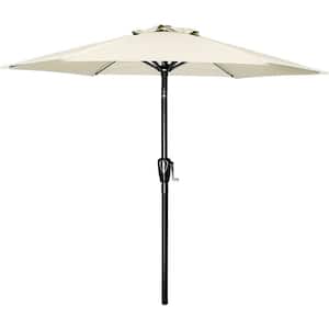 7.5 ft. Market Patio Umbrella with Push Button Tilt/Crank in Beige