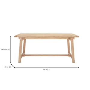 Rectangular Trestle Unfinished Natural Pine Wood Table for 6 (68 in. L x 29.75 in. H)