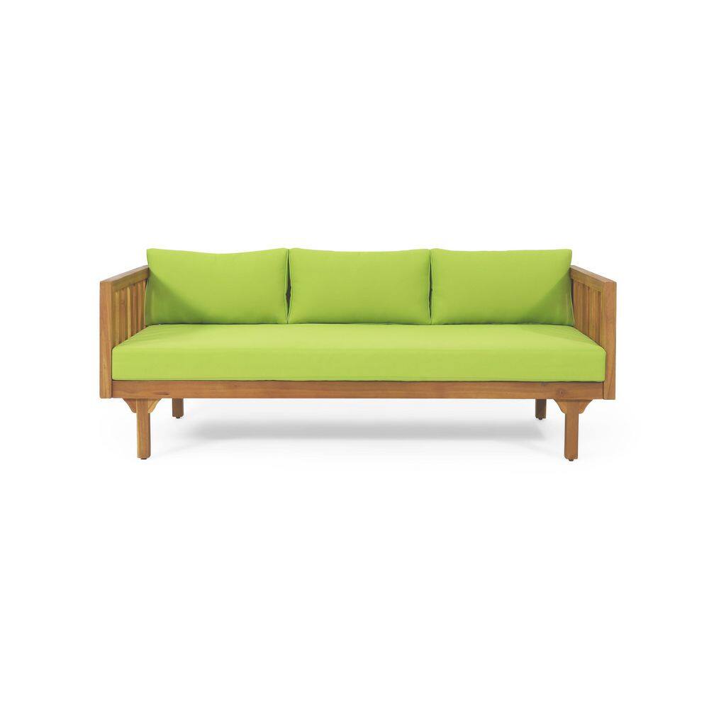 Teak Wood Outdoor Day Bed with Light Green Cushions price history on PriceWatchPro