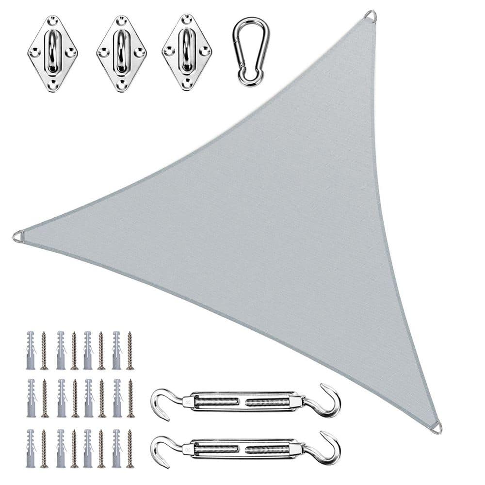 12 ft. x 12 ft. x 12 ft. Triangle Pro Ring Sun Shade Sail with Hardware Kit-Grey price history on PriceWatchPro
