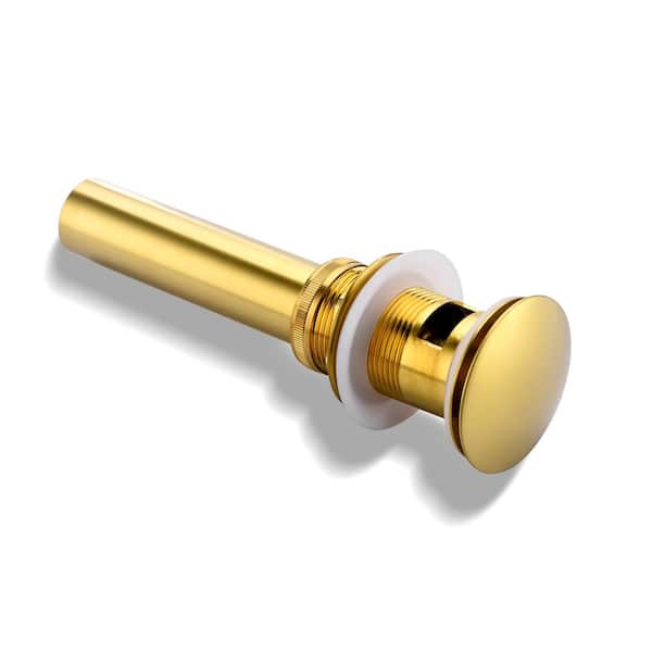デップー LUXIER 1-5/8 in. Brass Bathroom and Vessel Sink Push Pop-Up