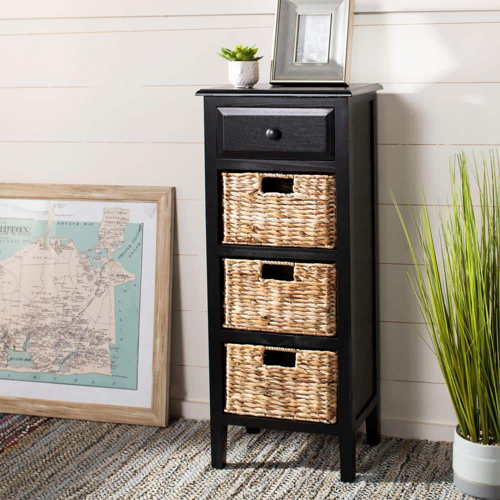 Michaela Rustic White Storage Side Table - thumbnail 2