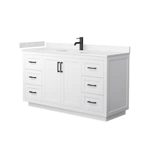 Miranda 60 in. W Single Bath Vanity in White with Cultured Marble Vanity Top in Light-Vein Carrara with White Basin