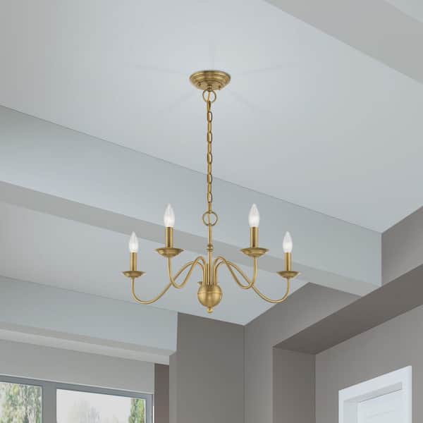 AVIANCE LIGHTING Windsor 5 Light Antique Brass Chandelier