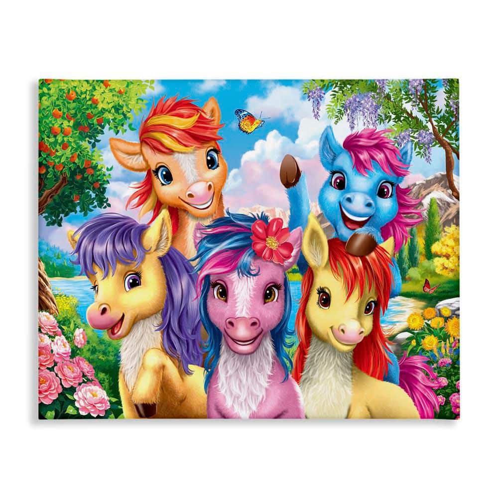 Bright Ponies Selfie by Image World Unframed Fantasy Graphic Art Print 24 in. x 30 in. price history on PriceWatchPro