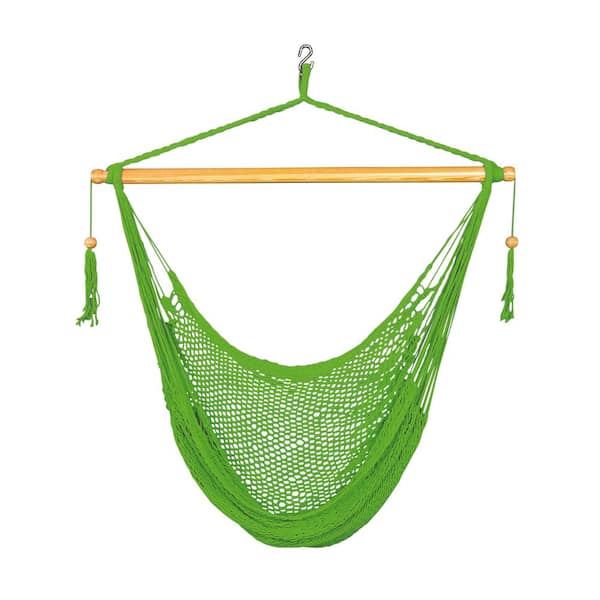 BLISS HAMMOCKS 40 in. Tahiti Island Rope Swing Hammock Chair, Light Green