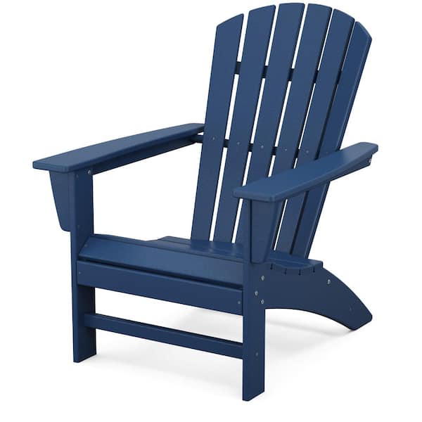 POLYWOOD Grant Park Traditional Curveback Adirondack Chair in Navy